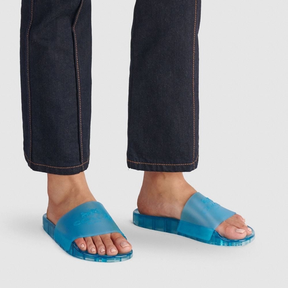 NWOT Coach Blue Ulyssa Slide‎ Sandals